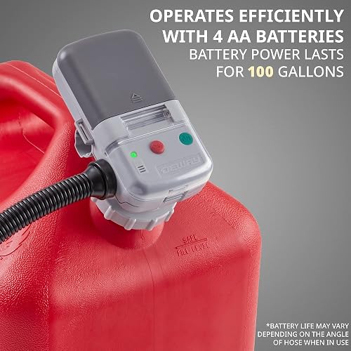 Deway Bomba de transferencia automática de combustible con boquilla para control de flujo y parada, se adapta a latas de gas de todos los tamaños, manguera extralarga, para gasolina, combustible