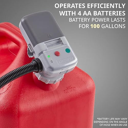 Deway Bomba de transferencia automática de combustible con boquilla para control de flujo y parada, se adapta a latas de gas de todos los tamaños, manguera extralarga, para gasolina, combustible