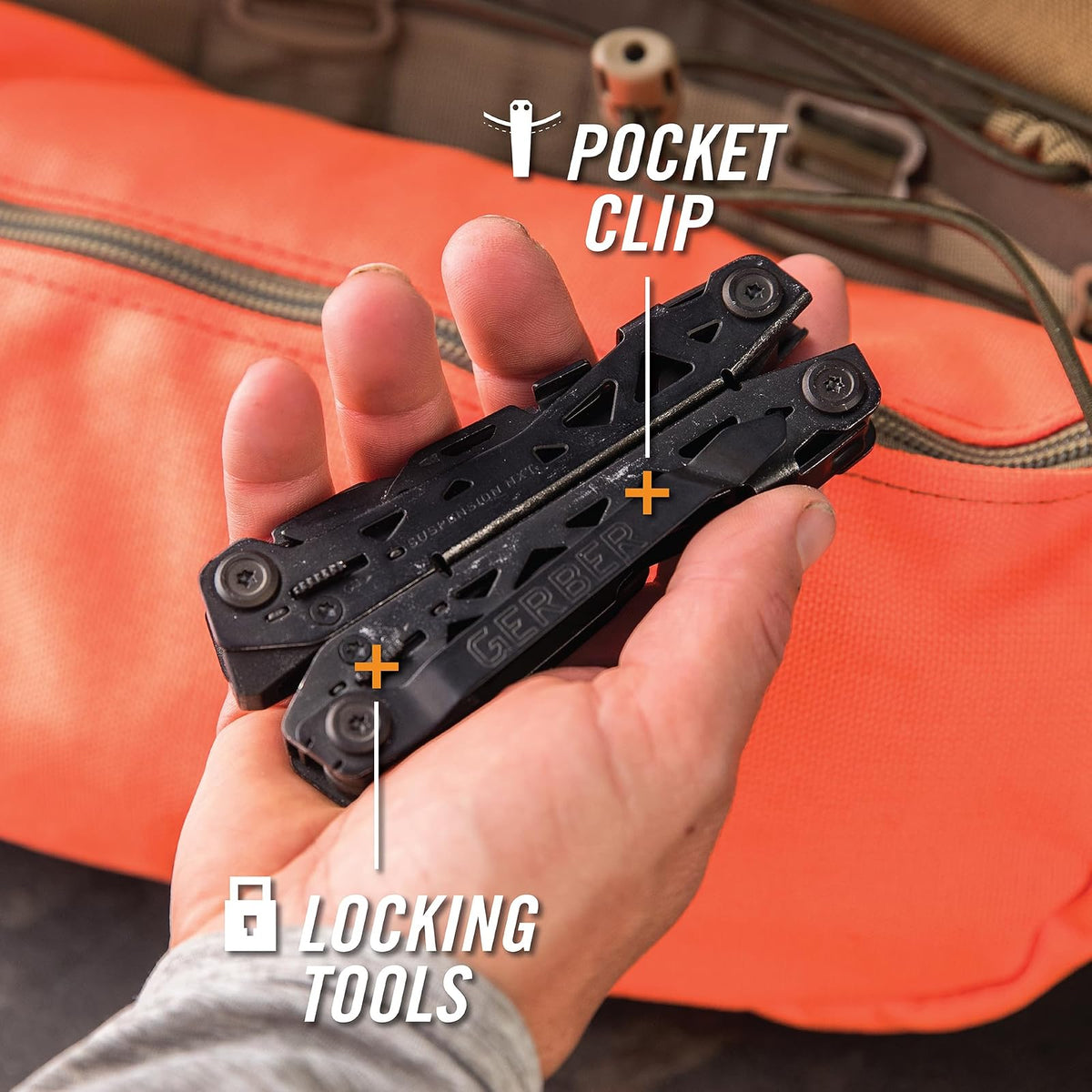 Gerber Suspension NXT Multiherramienta EDC 15 en 1 | Negro, incluye alicates con cuchillo de bolsillo, diseño delgado y compacto