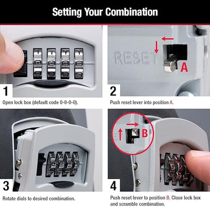 Master Lock Caja de seguridad, pon tu propia combinación, capacidad para 5 llaves, Talla portable, 5 Key Capacity, Negro