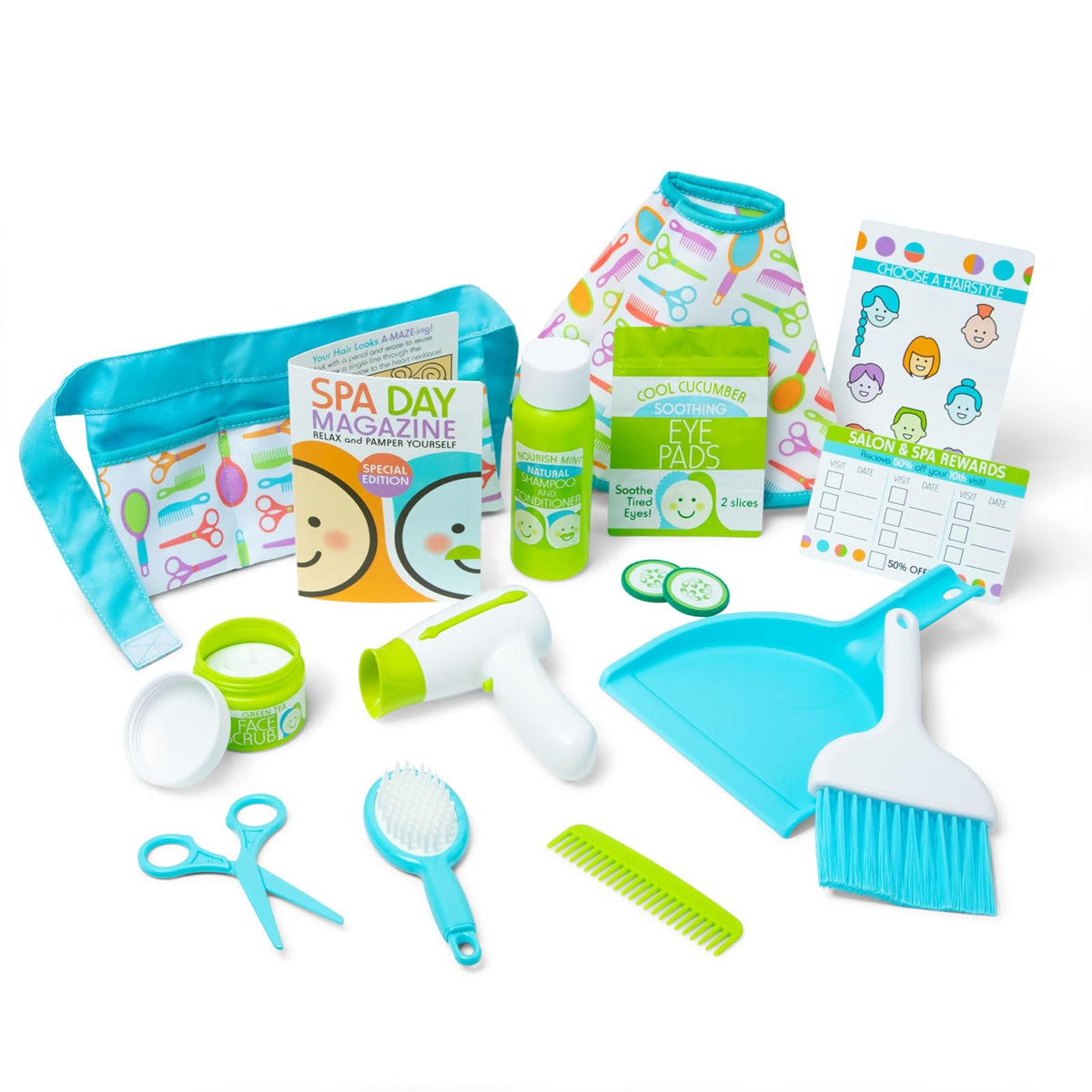 Melissa & Doug Love Your Look - Set para Juego de Salón y Spa – 16 Piezas para Jugar de Cuidado Facial y del Cabello (Sin Cosméticos Reales)