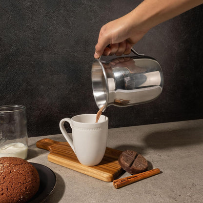 Ekco | Jarra Chocolatera de 1.5 Litros Aluminio Pulido | Cuerpo ligero, Asa remachada, Libre de PFOA, Fácil manejo, Calentamiento uniforme, Agarre ergonómico, Fácil limpieza