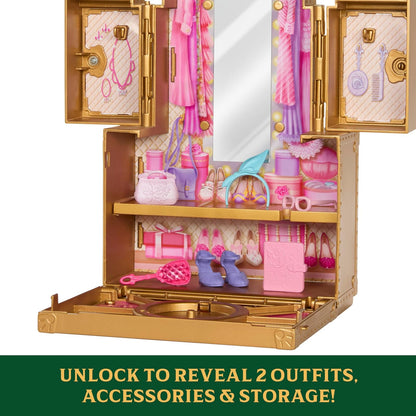 Mattel Universal Pictures' Wicked Glinda's Glamorous Closet con 2 Looks únicos, sorpresas y 13 Accesorios, Inspirado en la película