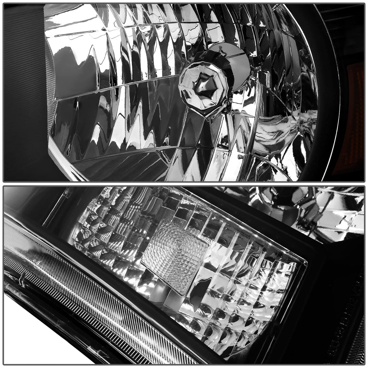 DNA Motoring HL-OH-TTAC05-BK-AM Par de Faros Delanteros para Toyota Tacoma 05-11 Carcasa Negra Reflector Ámbar