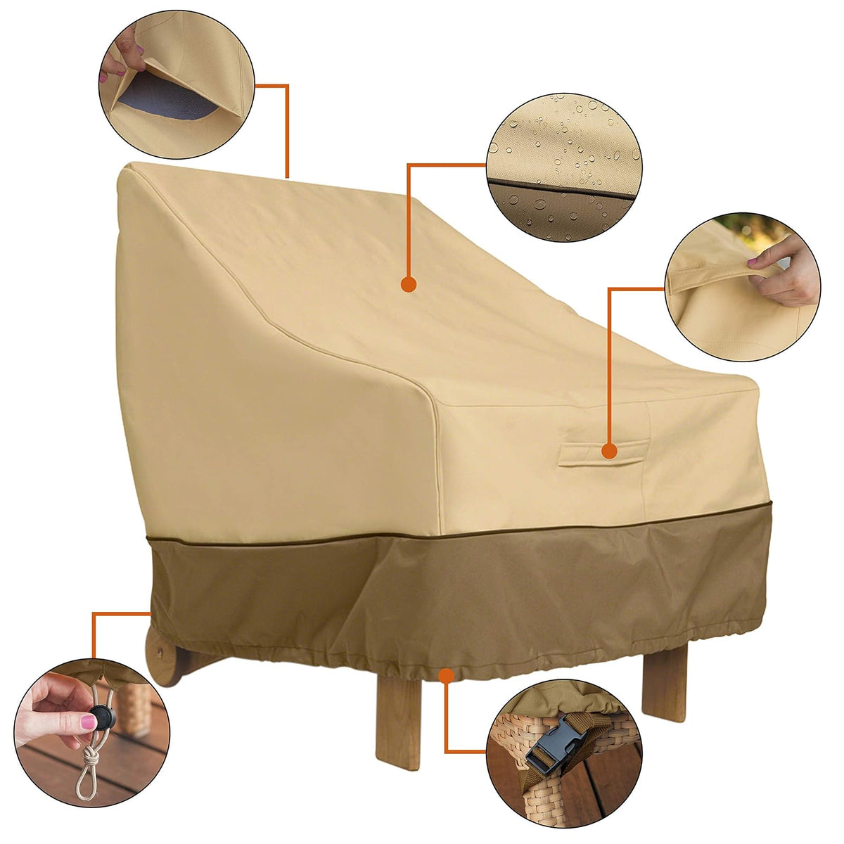 Classic Accessories Veranda - Funda para Silla Adirondack Resistente al Agua de 31.5 Pulgadas