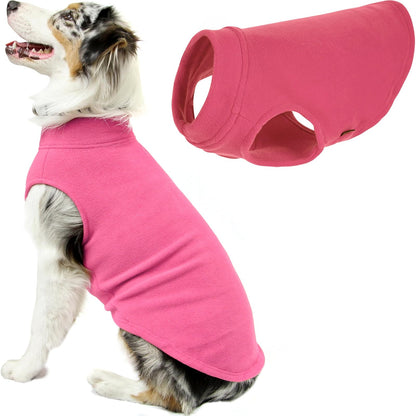 Gooby Chaleco de Forro Polar Elástico para Perro, Clima Frío - Rosa - 5X-Large Longitud: (24.5")