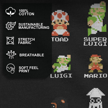 Nintendo Playera Pixel Cast Camiseta para para Hombre
