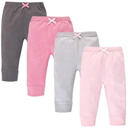 Touched by Nature Pantalones de Algodón Orgánico para Bebé - Rosa Gris Sólido - 6-9 Meses