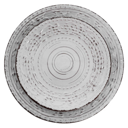 Elama Malibu Calcita - Juego de vajilla de 16 piezas de gres en relieve, esmalte reactivo, color gris claro, vajilla, juego de vajilla (gris calcita)