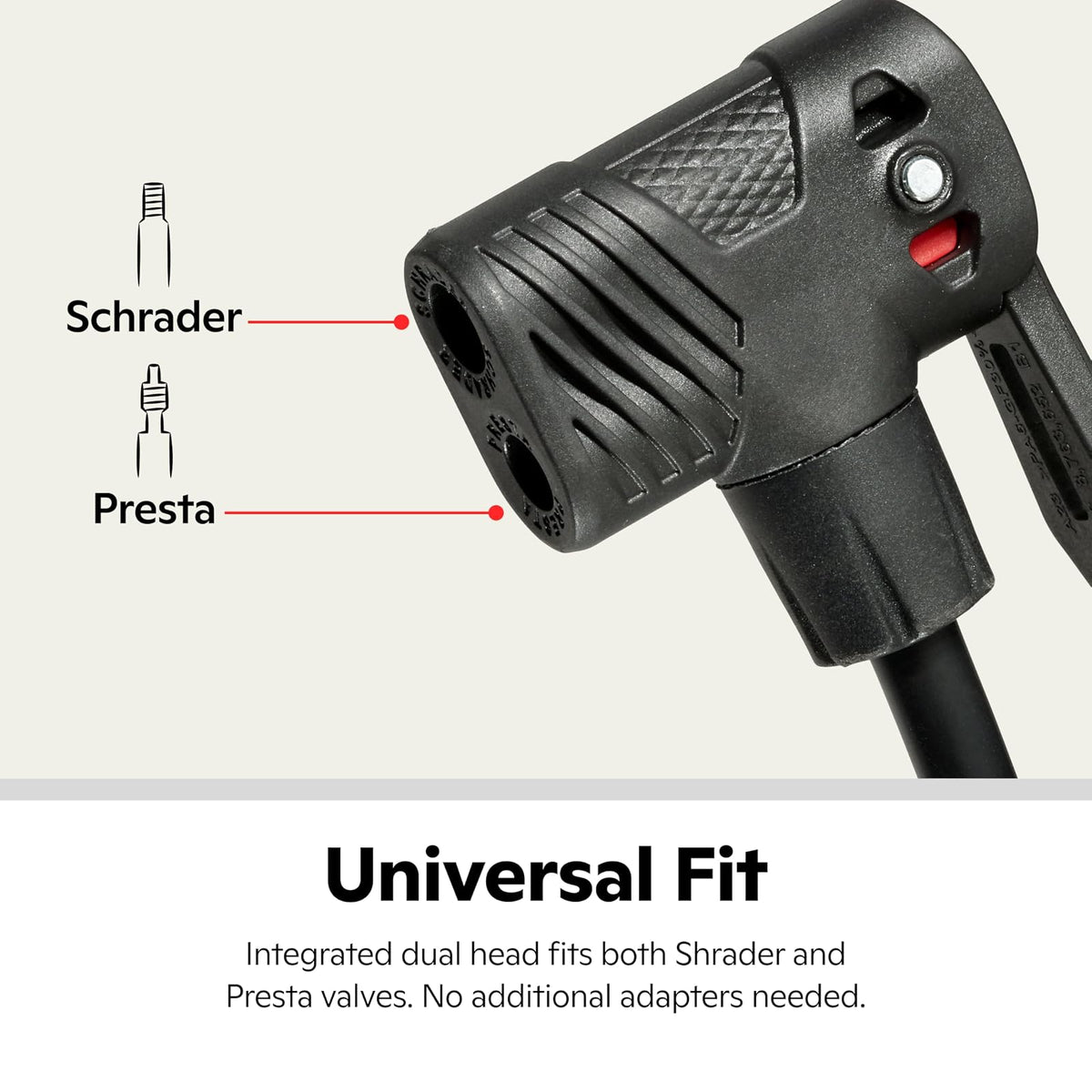 Schwinn Air Center Inflador de Piso para , Compatible con Tipos de válvula Schader y Presta, Incluye Aguja para inflar balones Deportivos para Voleibol, fútbol, y , Color Negro