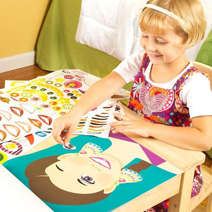 Melissa & Doug Conjunto de Autoadhesivos para Hacer Caras con 20 Caras y 250 Autoadhesivos con Rasgos y Accesorios, Estimula la Creatividad y las Habilidades Motoras Finas, para Todas las Edades