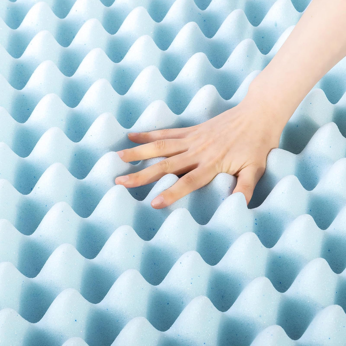 Best Price Mattress - Colchón de Espuma viscoelástica de 4 Pulgadas con infusión de Gel refrescante, Certificado CertiPUR-US, Esencial para recámara, Queen, Azul Claro