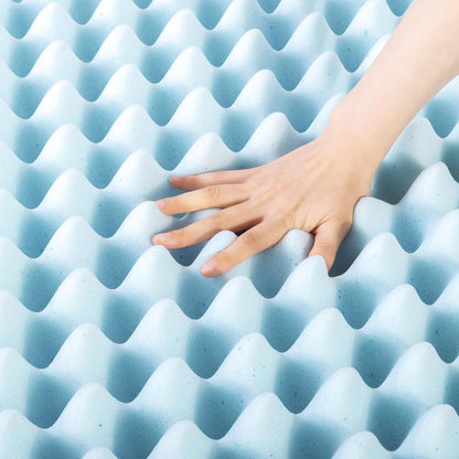 Best Price Mattress - Colchón de Espuma viscoelástica de 4 Pulgadas con infusión de Gel refrescante, Certificado CertiPUR-US, Esencial para recámara, Queen, Azul Claro