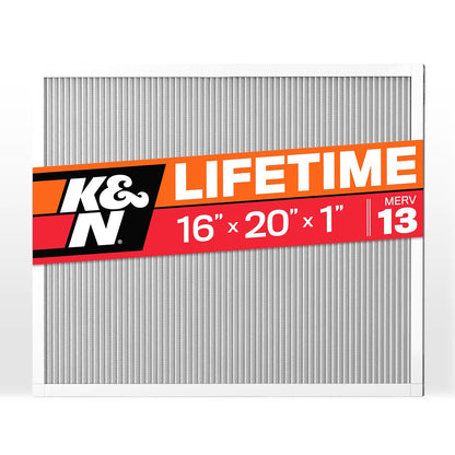 K&N - Filtro de aire para horno HVAC de 16 x 20 x 1, dura toda la vida, lavable, Merv 13, el último filtro HVAC que comprarás, respira de forma segura en casa o en la oficina, HVC-13-11620
