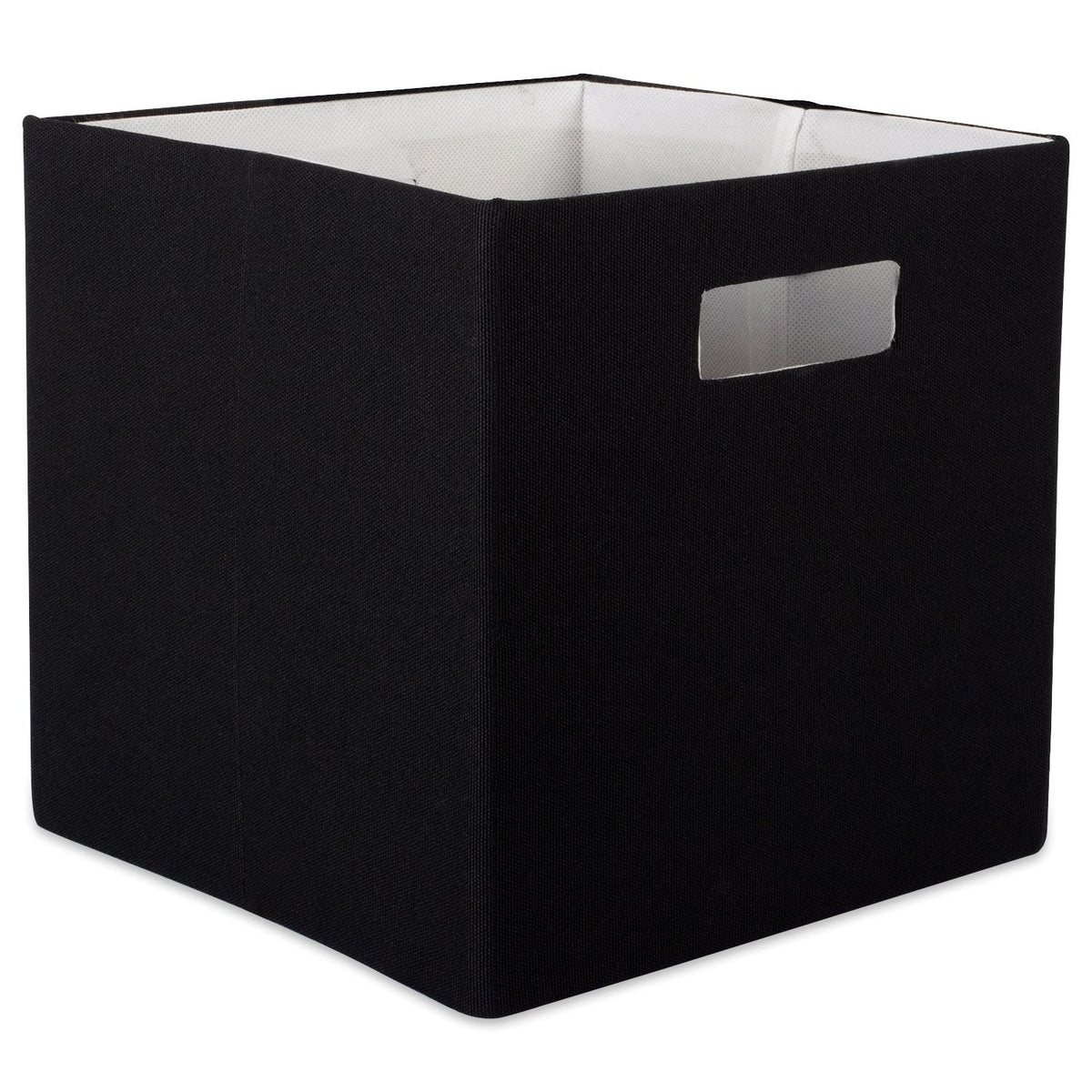 DII Cajón de Almacenamiento de Tela Plegable con Lados Duros para organización del hogar y la Oficina, Sólido, Negro, Large, 1, 1 - L - Negro