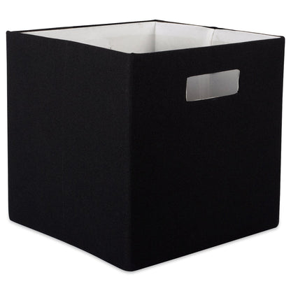 DII Cajón de Almacenamiento de Tela Plegable con Lados Duros para organización del hogar y la Oficina, Sólido, Negro, Large, 1, 1 - L - Negro