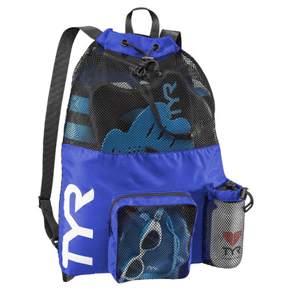 TYR Big Mesh Mummy Mochila Deportiva para Natación - Azul 10 PCS - talla única - Mochila