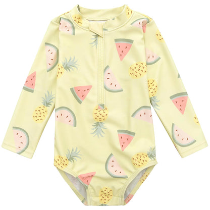 Gerber Traje de baño de una Pieza de Manga Larga para niños pequeños Traje de baño de una Sola Pieza para Bebé-Niñas