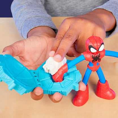 Play-Doh Hasbro Marvel Set de Juego Spider-Man Lanza y Atrapa - Kit de Manualidades 2 Figuras Flexibles, 7 Accesorios y 4 Latas niños y niñas a Partir de 4 años