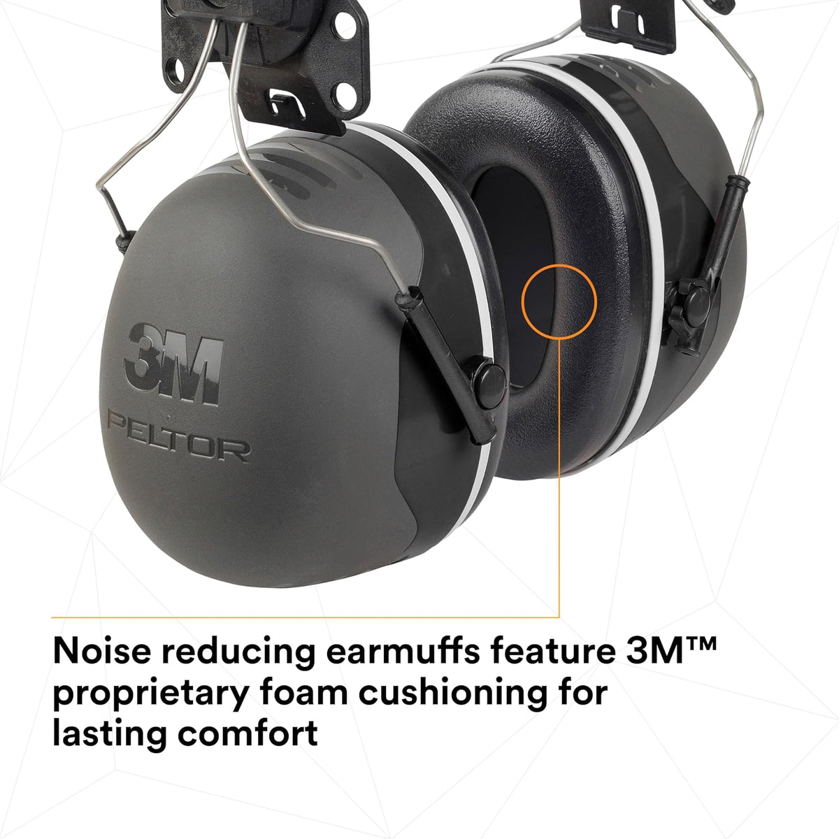 3M PELTOR - Orejeras, protección contra el ruido, accesorio para sombrero duro, NRR 31 dB, construcción, fabricación, mantenimiento, automoción, carpintería, ingeniería pesada, minería, X5P3E, negro