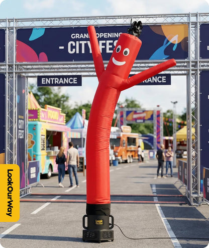 LookOurWay Air Dancers Tubo Inflable Decoración | Rojo, 7 pies, Navidad Halloween Bodas Eventos