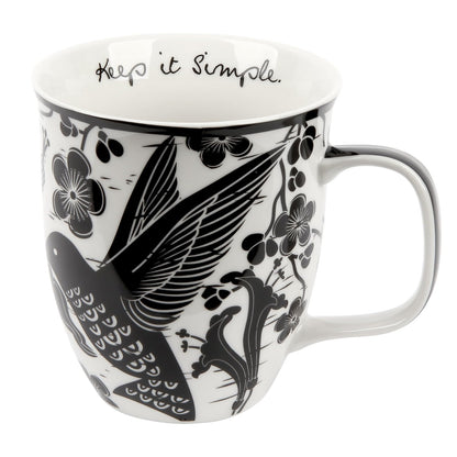 Karma Gifts Boho Taza de Cerámica Diseño Ilustrado 12 oz - Colibrí