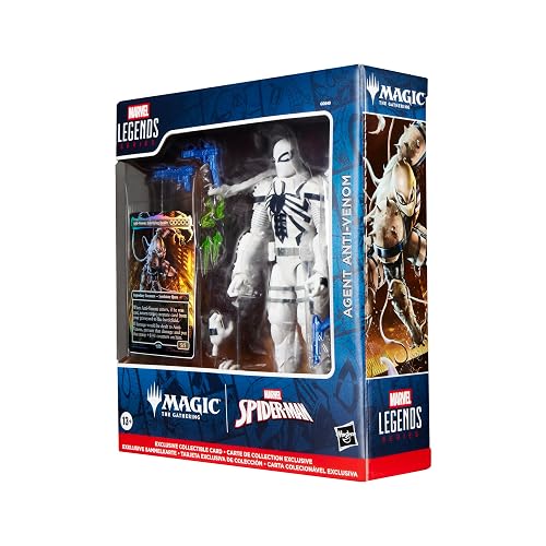 Marvel Legends Series, Magic: The Gathering, Agent Anti-Venom, Figura de acción del Hombre Araña de 15 cm con Carta Metalizada Exclusiva Coleccionable