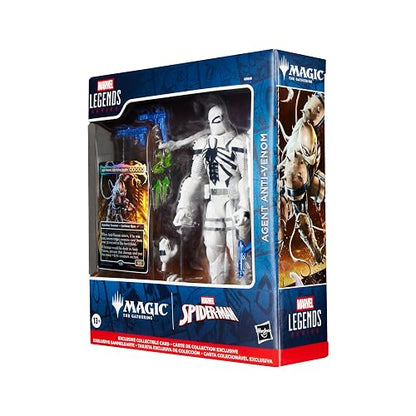 Marvel Legends Series, Magic: The Gathering, Agent Anti-Venom, Figura de acción del Hombre Araña de 15 cm con Carta Metalizada Exclusiva Coleccionable