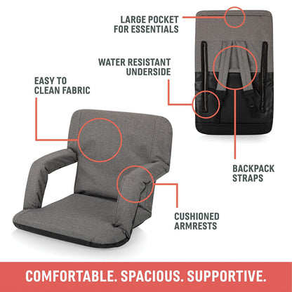ONIVA - una Marca de Picnic Time - Asiento reclinable Ventura con Soporte Trasero, Asiento blanqueador