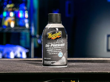 Meguiar's X2000 Toalla de Secado de Microfibra con imán de Agua, 1 Paquete, Amarillo, 22 x 30 Pulgadas + Oficial Air Re-Fresher Eliminador De Olores Black Chrome G181302 57 g