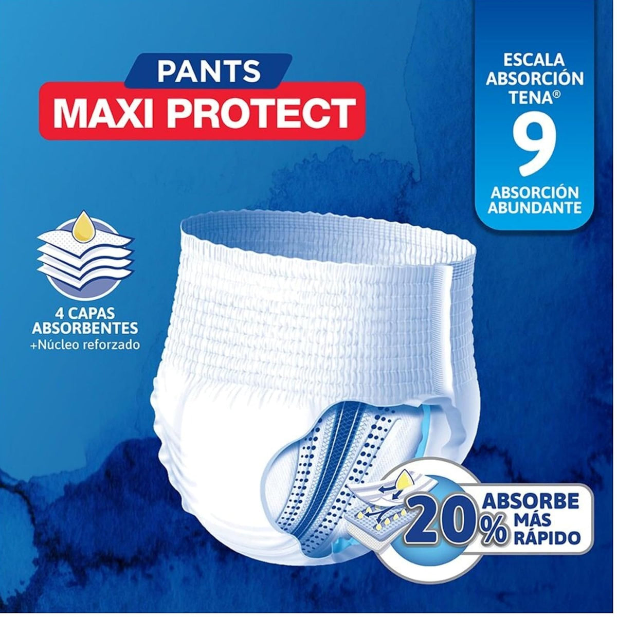 TENA Pants Maxi Protect, ropa interior desechable para incontinencia, Mediano, 13 Piezas