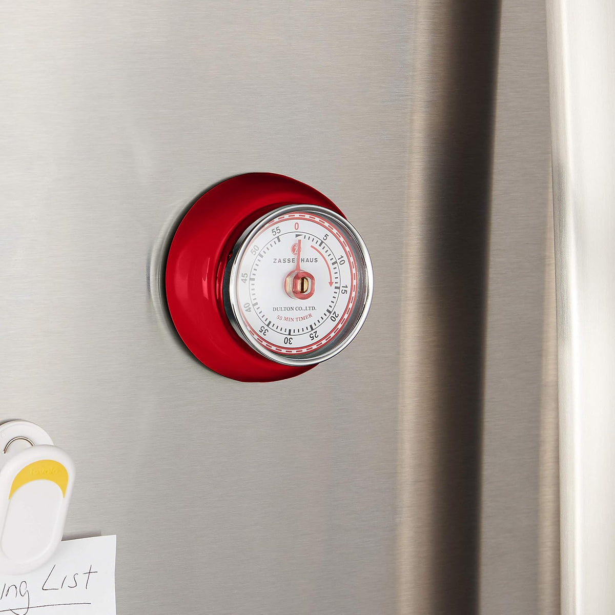 Zassenhaus M072327 Retro Magnetic Kitchen Timer, Red