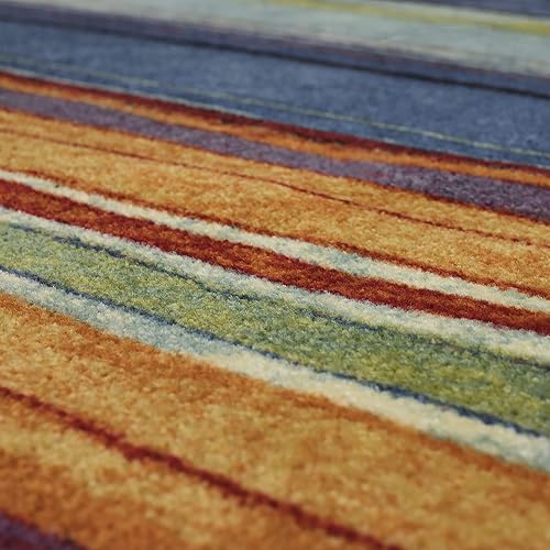 Mohawk Home - Alfombra de área de Rayas arcoíris de 2 x 5 pies, Multicolor, Perfecta para Sala de Estar, Comedor, Oficina