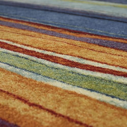 Mohawk Home - Alfombra de área de Rayas arcoíris de 2 x 5 pies, Multicolor, Perfecta para Sala de Estar, Comedor, Oficina