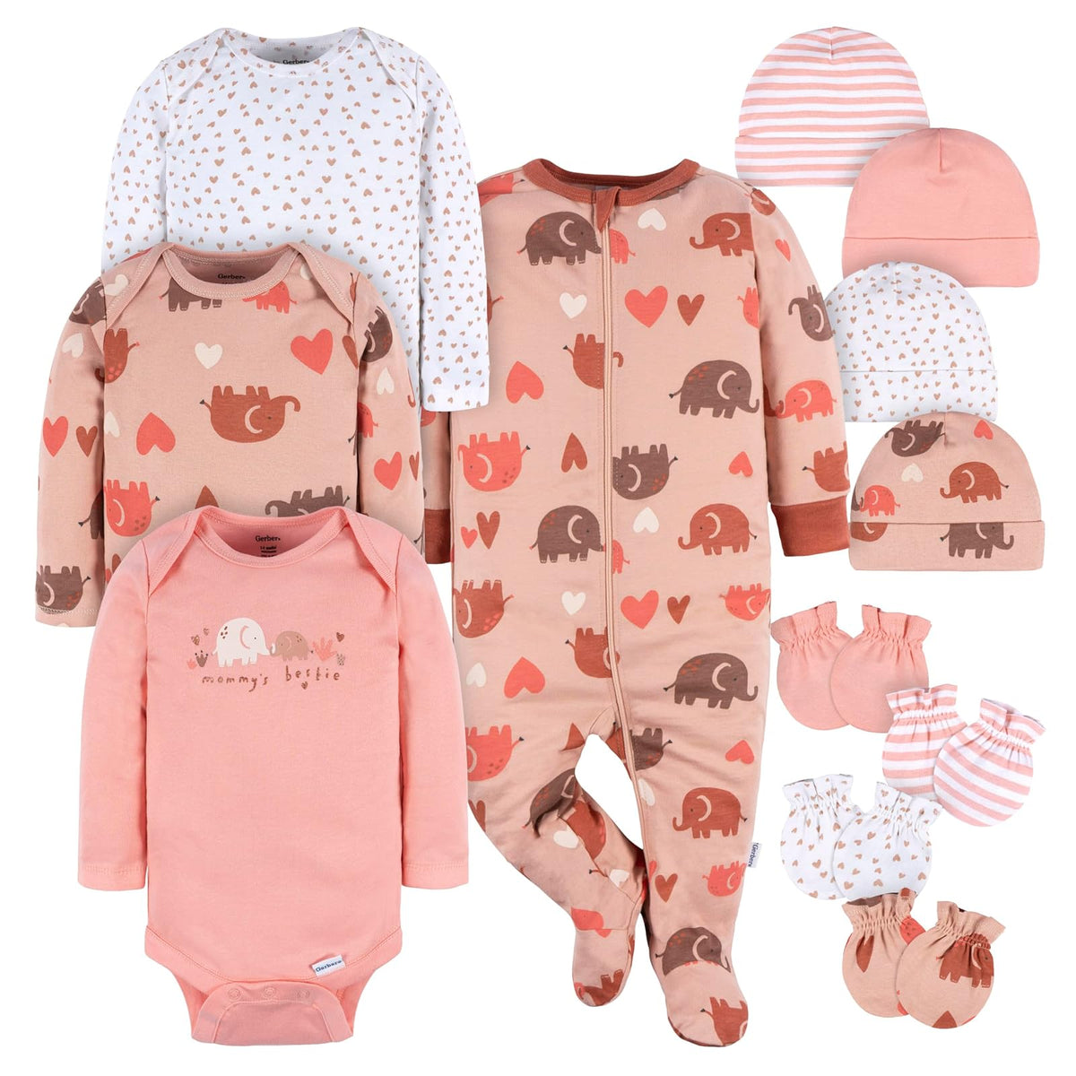 Gerber Set de Regalo para Bebé, 100% Algodón, 12 Piezas - 0-3 Meses - La mejor amiga de mamá