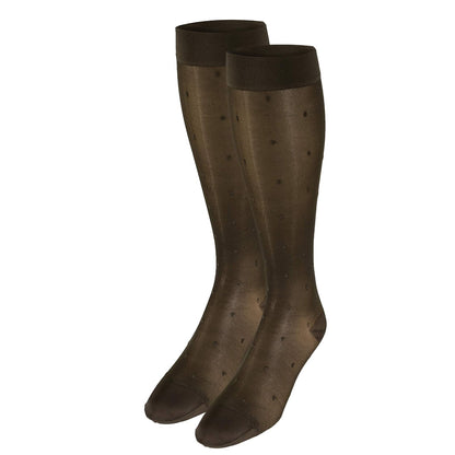 Truform Sheer Compression Stockings, 15-20 Mmhg, Women's Knee High Length, Dot Pattern Espresso, Pack of 1