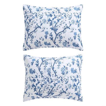 Laura Ashley Elise Bonus Comforter Set, King, Blue