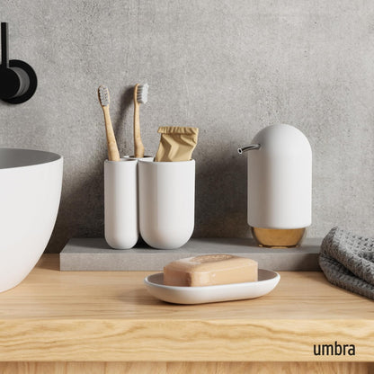 Umbra Touch Sujetador para Cepillo de Dientes, Blanco White