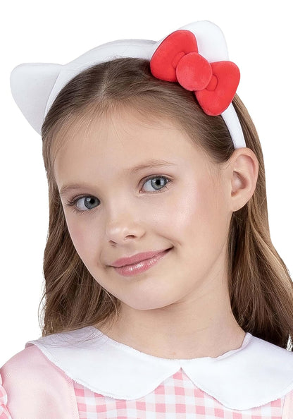 Jazwares - Disfraz oficial de Hello Kitty de Halloween para jóvenes, vestido impreso de alta calidad con diadema (S)