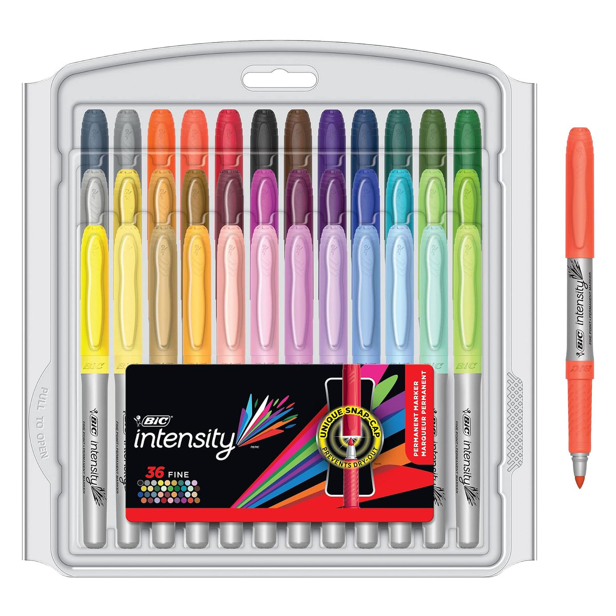 BIC Marcador Permanente Punto Fino Marca Diferentes Superficies Marking Surtido de Colores 36 Piezas