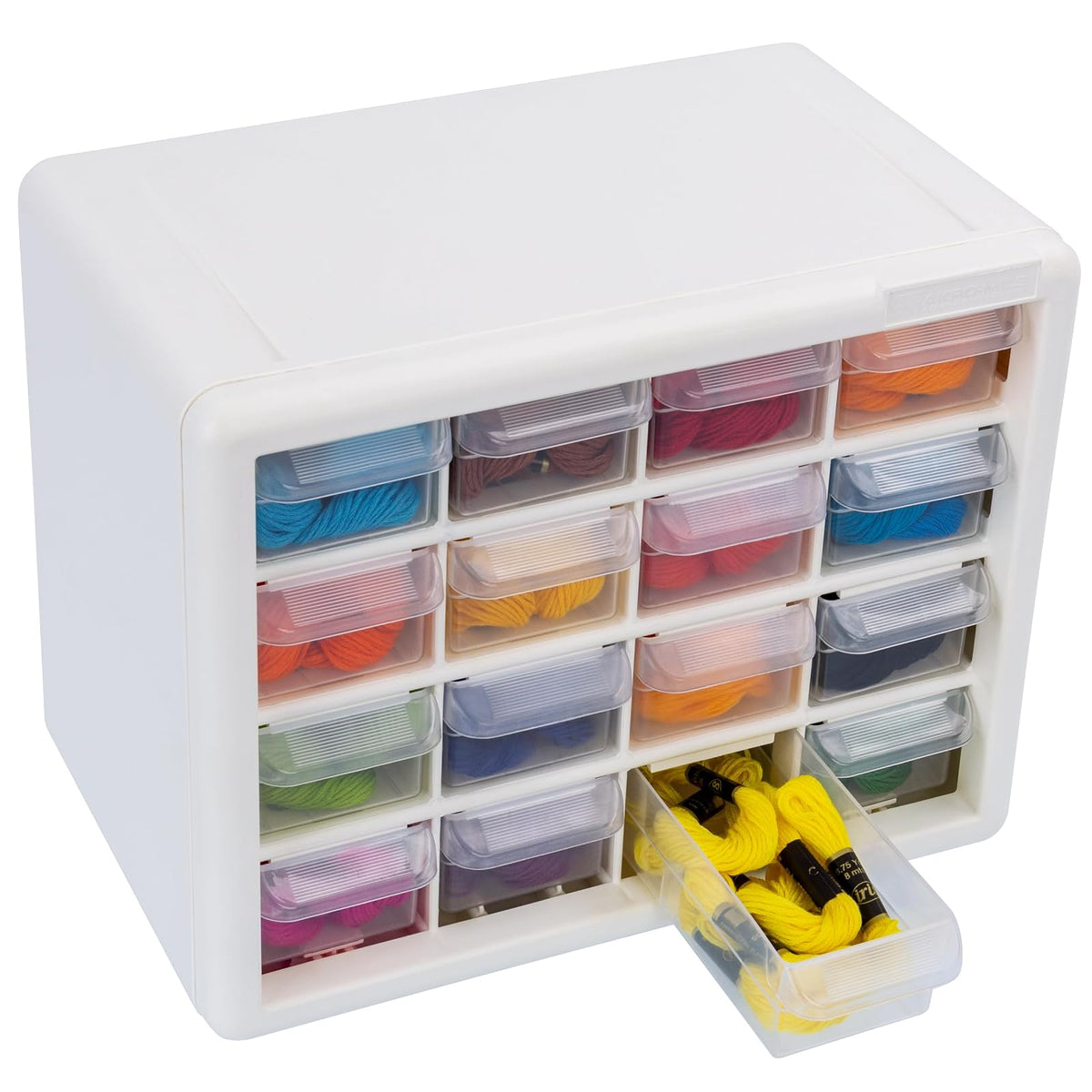 Akro-Mils 10116 - Gabinete de almacenamiento de plástico con 16 cajones para organización de cochera, abalorio, organizador de maquillaje, almacenamiento de ladrillos de construcción, caja de