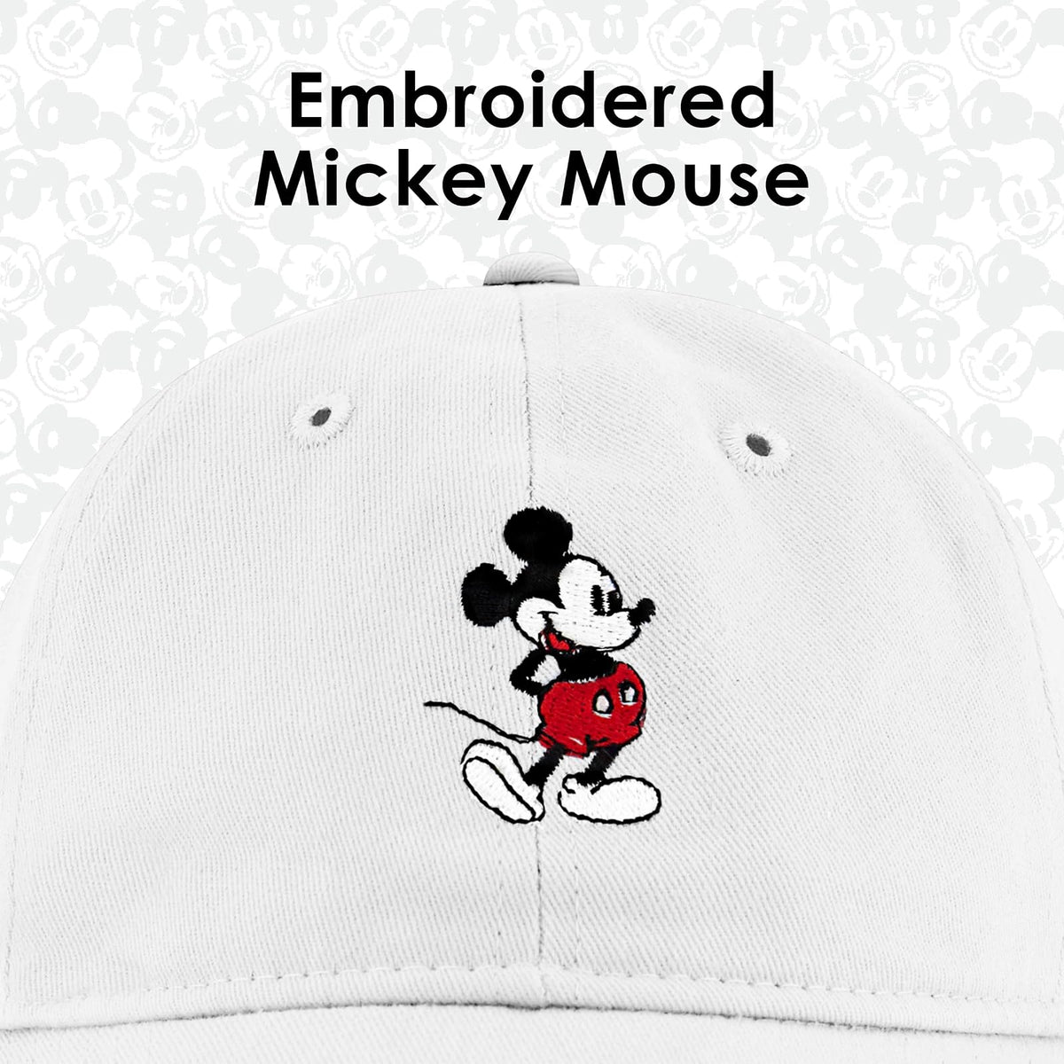 Concept One - Gorro de algodón Bordado de Mickey Mouse de Disney con ala Curvada