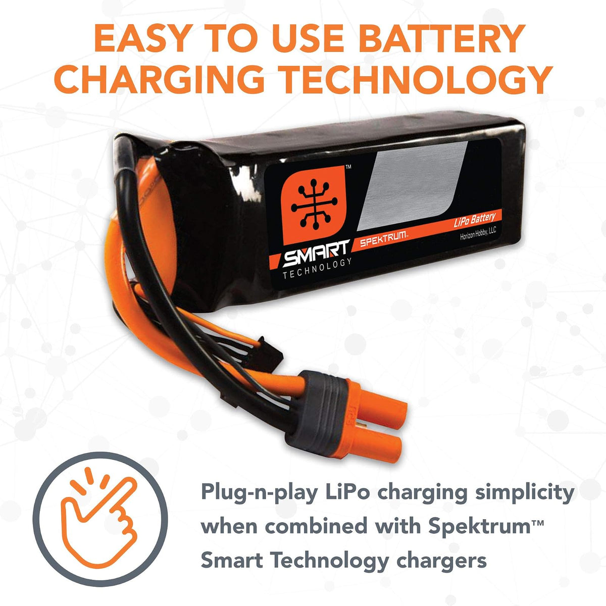 Spektrum Smart RC LiPo Battery Pack: 2200mAh 4S 14.8V 30C con Conector IC3 (Compatible con EC3), SPMX22004S30, Negro