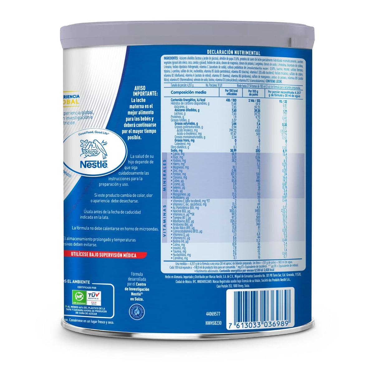 NAN Expert Pro A.R., de 0 a 12 meses, con hierro, proteína parcialmente hidrolizada, almidón de papa y probióticos, Fórmula para Lactantes a Partir del Nacimiento, Lata 400 g