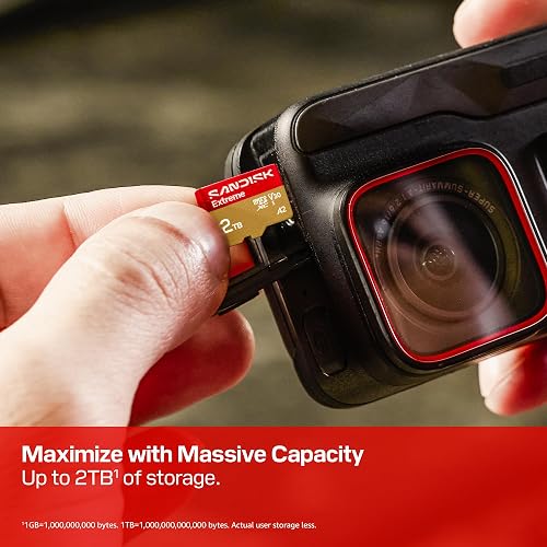 SanDisk 512GB Extreme microSD UHS-I Card - Up to 245MB/s Read Speed and 170MB/s Write Speed, 5.3K Video, 4K UHD Video, High-Performance for Action cams, Drones, Android Devices - SDSQXH9-512G-GZ6MA