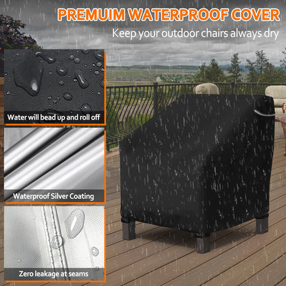 STARTWO Funda para Silla de Patio | Tamaño 32"W x 37"D x 36"H, 1 paquete, impermeable, fibra Oxford 600D