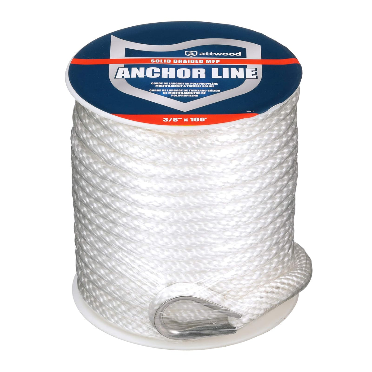 Attwood - Herramientas para Barcos - Blanco - 3 - 8" x 100' - Dedal