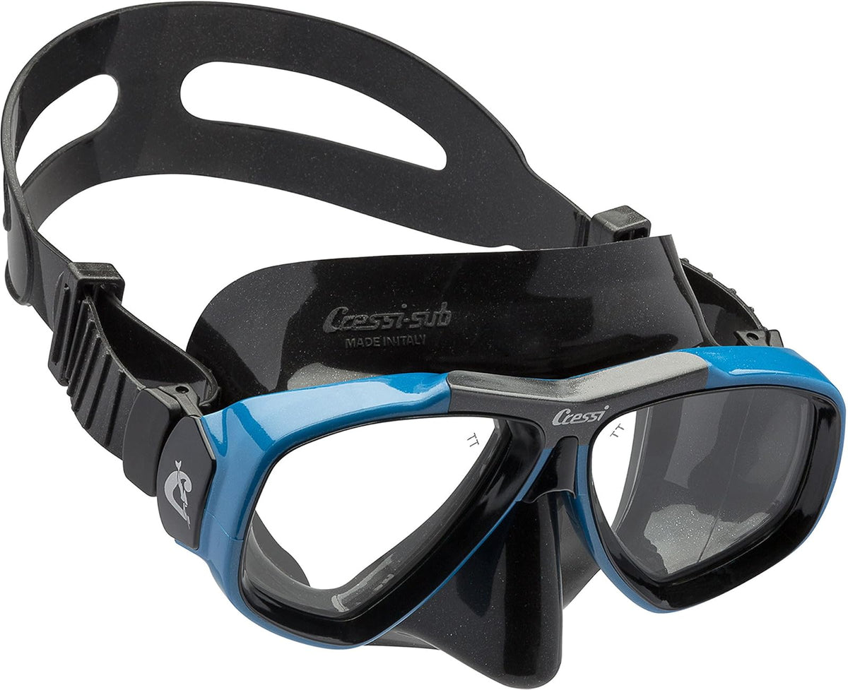 Visor Mascara Buceo Snorkeling Apnea Cressi Focus - Negro - Azul