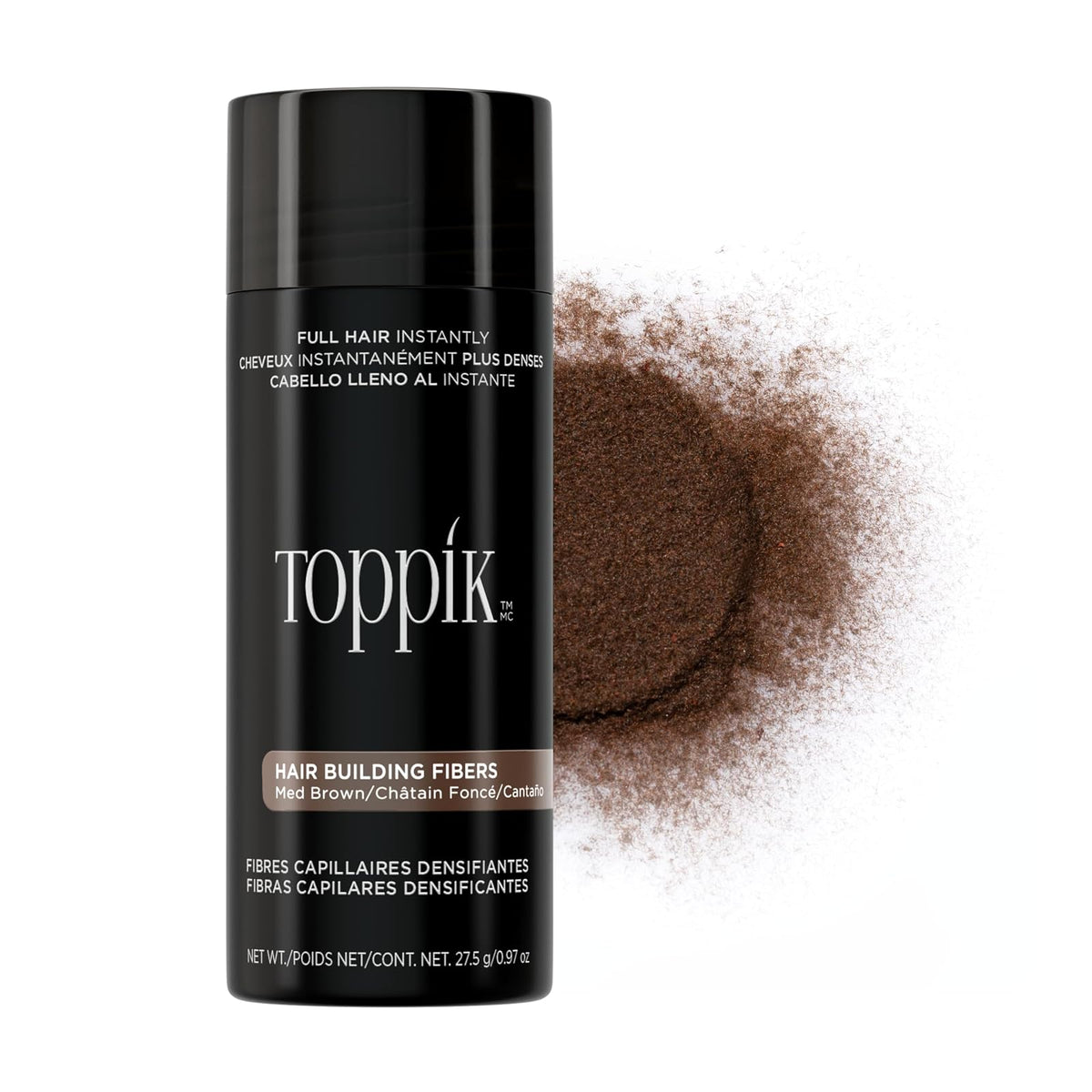 Toppik Fibras de Construcción de Cabello - Medium Brown - 27.5 g (Paquete de 1)