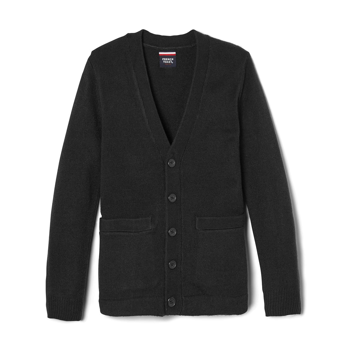 French Toast Cárdigan antipíldoras con Cuello en V para - Niños grandes - 14 - Black